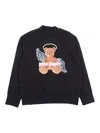 Palm Angels Pa Bear Angel Crewneck In Black