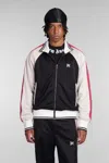 Palm Angels Monogram Embroidered High Neck Track Jacket In Black