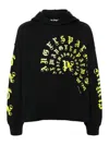 Palm Angels Logo-print Cotton Hoodie In Black