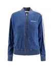 Palm Angels Chambray Track Sweat In Blue