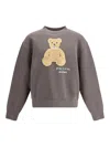 Palm Angels Bear In Mind Crewneck Sweatshirt In Gray