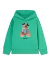 Palm Angels Bear Graphic-print Hoodie In Green