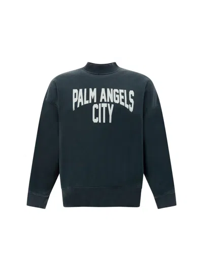 Palm Angels Cotton Sweatshirt In Grey