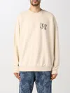 Palm Angels Sweatshirt In Cotton And Linen In Beige