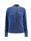 Palm Angels Chambray Track Sweat In Indigo Blu