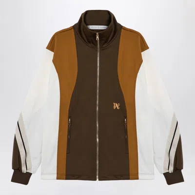 PALM ANGELS SWEATSHIRT OVER COLOUR-BLOCK BROWN/OCHRE