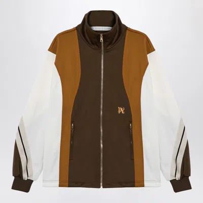 PALM ANGELS PALM ANGELS SWEATSHIRT OVER COLOUR-BLOCK BROWN/OCHRE