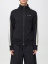 Palm Angels Black High Neck Sweatshirt With Logo Lettering On The Front In Wool Blend Man In Black