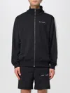 Palm Angels Black High Neck Sweatshirt With Logo Lettering On The Front In Wool Blend Man In Black