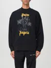 Palm Angels Logo Printed Crewneck Sweatshirt In Black