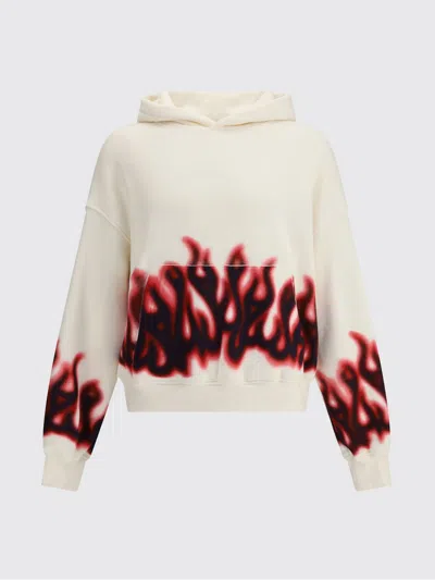 Palm Angels Multicolor Cotton Sweatshirt In White