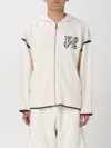 Palm Angels Monogram Wool-blend Hoodie In White