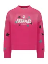 Palm Angels Paradise Palm Sweatshirt In Pink