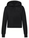 Palm Angels Brushed Cotton Hoodie With Embroidered Hoodie In Black