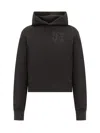 Palm Angels Brushed Cotton Hoodie With Embroidered Hoodie In Black