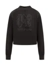Palm Angels Black Cotton Sweatshirt In Black