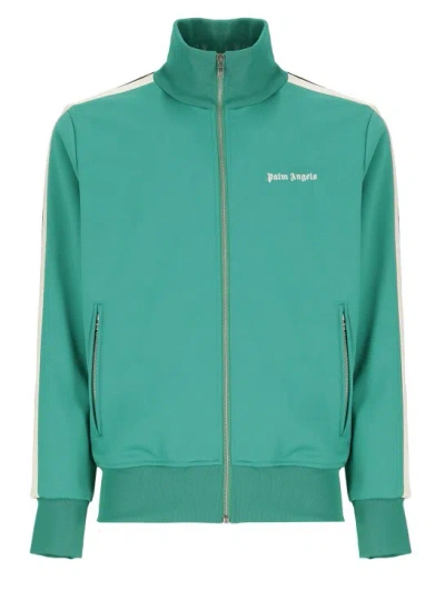 Palm Angels Sweatshirt With Logo In Green