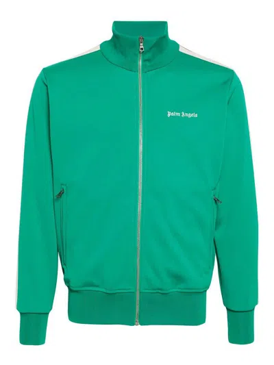 Palm Angels Classic Logo Track Jacket In Green