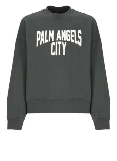 Palm Angels Sweatshirt With Logo In Grey