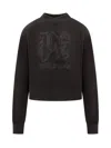 Palm Angels Black Cotton Sweatshirt In Nero