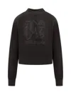 Palm Angels Black Cotton Sweatshirt In Nero