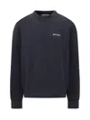 Palm Angels Back Logo Crewneck Sweatshirt In Blue