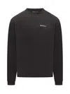 Palm Angels Cotton Oversize Crew Neck Sweatshirt In White