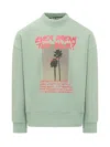 Palm Angels Sweatshirt Palm Dream In Mint-fuchsia Fluo