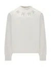 Palm Angels Monogram-print Cotton Sweatshirt In Light Beige Orange
