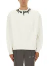 Palm Angels White Cotton Sweatshirt In White