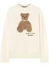 Palm Angels Cotton Crew Neck Sweatshirt With Teddy Bear Motif