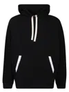 Palm Angels Relaxed-fit Cotton Hoodie With Contrasting Drawstrings In Black