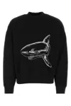 Palm Angels Black Cotton Sweatshirt In Black
