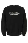 Palm Angels Black Cotton Oversize Sweatshirt In Black
