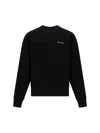 Palm Angels Cotton Oversize Crew Neck Sweatshirt In Black Off White