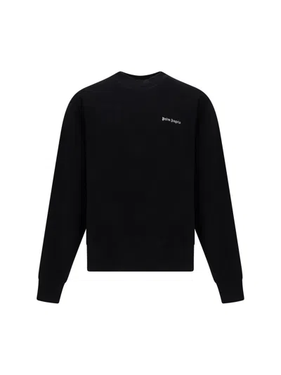 Palm Angels Cotton Oversize Crew Neck Sweatshirt In Black Off White
