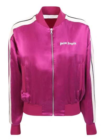 Palm Angels Woman Jacket Mauve Size L Cupro In Burg