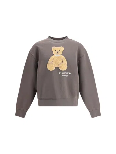 Palm Angels Bear In Mind Crewneck Sweatshirt In Gray