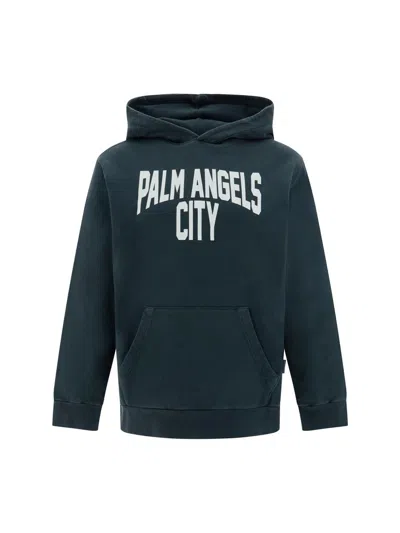 Palm Angels Sweatshirts In Dark Grey White
