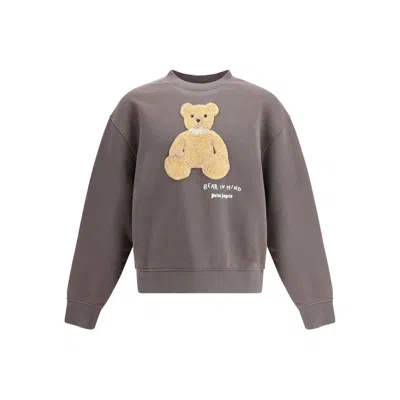 Palm Angels Bear In Mind Crewneck Sweatshirt In Gray