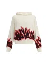 Palm Angels Flame-print Hoodie In White
