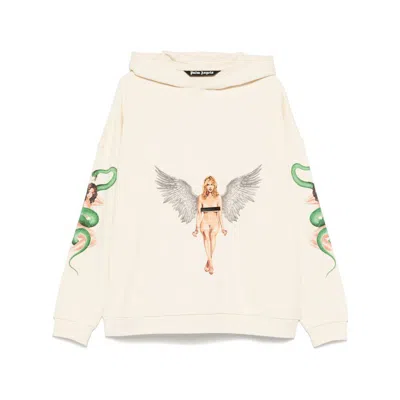 Palm Angels Kids' Pin Up Hoodie In Neutrals