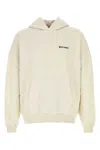 Palm Angels Cotton Hooded Sweater In White