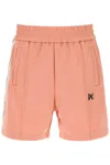 Palm Angels Men's Sweatshorts With Side Bands In Pink