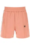 Palm Angels Men's Sweatshorts With Side Bands In Rose