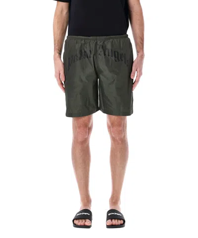 Palm Angels Swim Shorts In Green