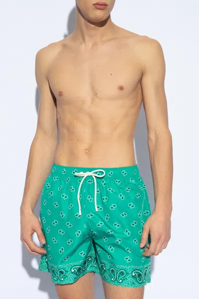 Palm Angels Swimming Shorts In Green