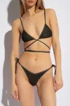 Palm Angels Spaghetti Strap Criss-cross Bikini Top In Black