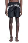 Palm Angels Logo-print Swim Shorts In Black