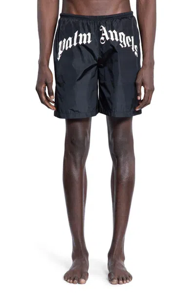 Palm Angels Logo-print Swim Shorts In Black